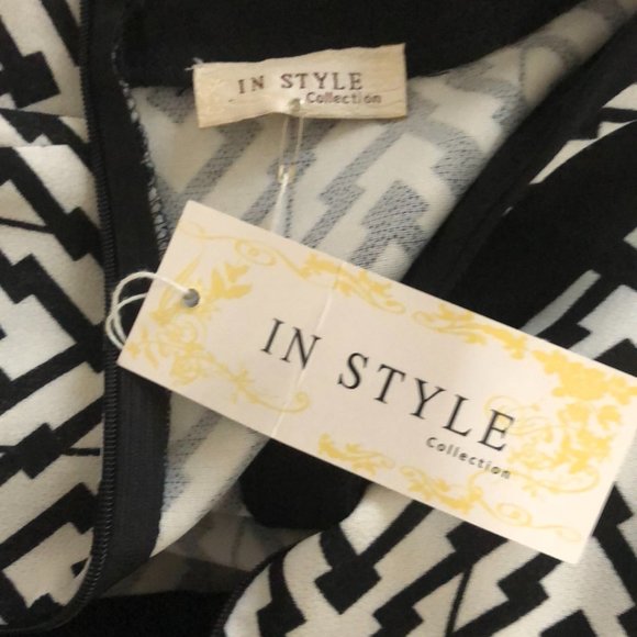 In Style Black/White Fit & Flare Dress - Picture 4 of 4